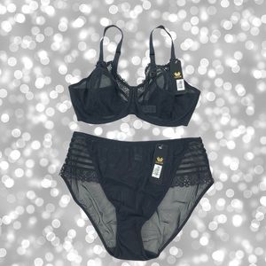 Wacoal Black Underwire Bra & Panty Set NWT